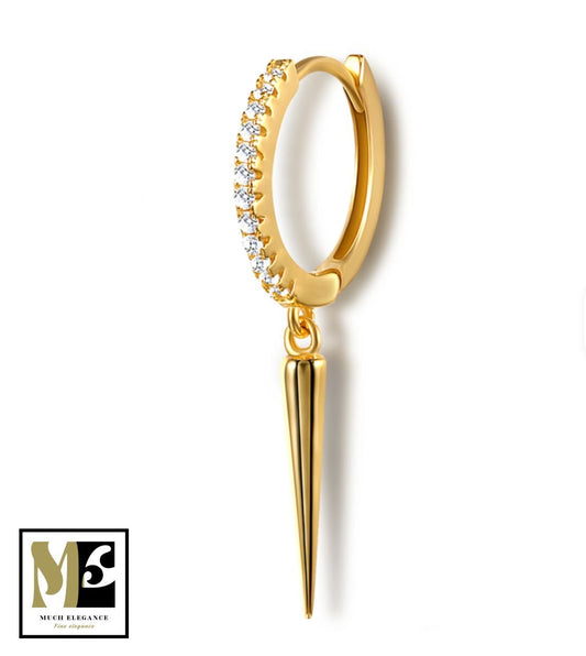 SPIKE – Boucle d’Oreille Créole Pendante en Argent 925 - Much Elegance