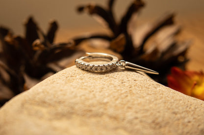 SPIKE – Boucle d’Oreille Créole Pendante en Argent 925 - Much Elegance