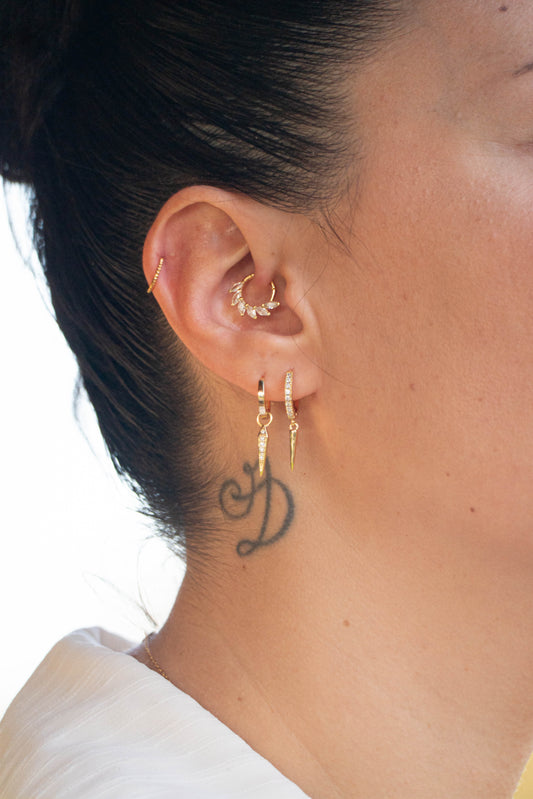 SPIKE – Boucle d’Oreille Créole Pendante en Argent 925 - Much Elegance