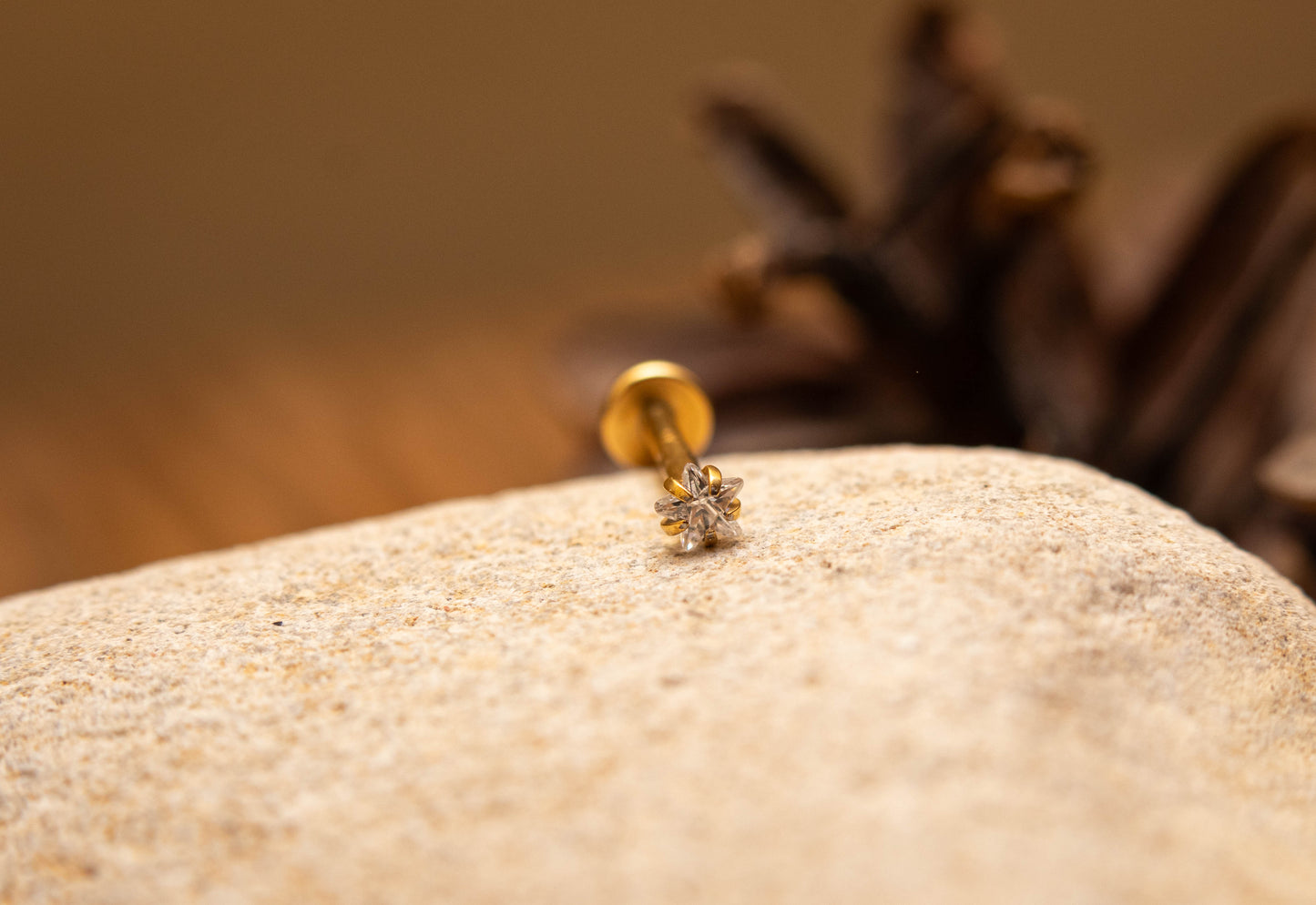 STELIA – Piercing Étoile Cristal en Titane ASTM F - 136 - Much Elegance